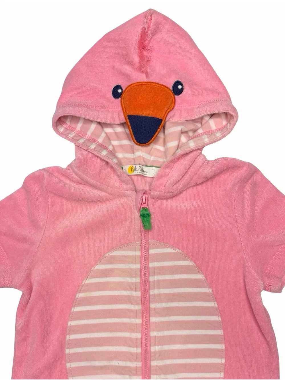 Baby Boden Flamingo Toweling Romper